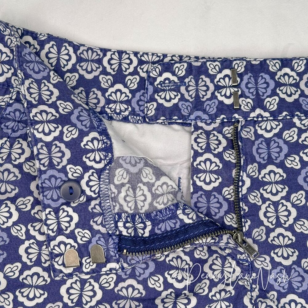 Ann Taylor Loft Patterned Shorts Blue/White - Picture 7 of 10